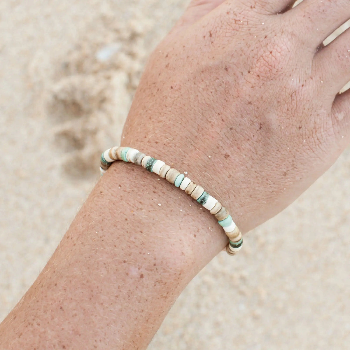 Laut Green & Wood Beaded Bracelet