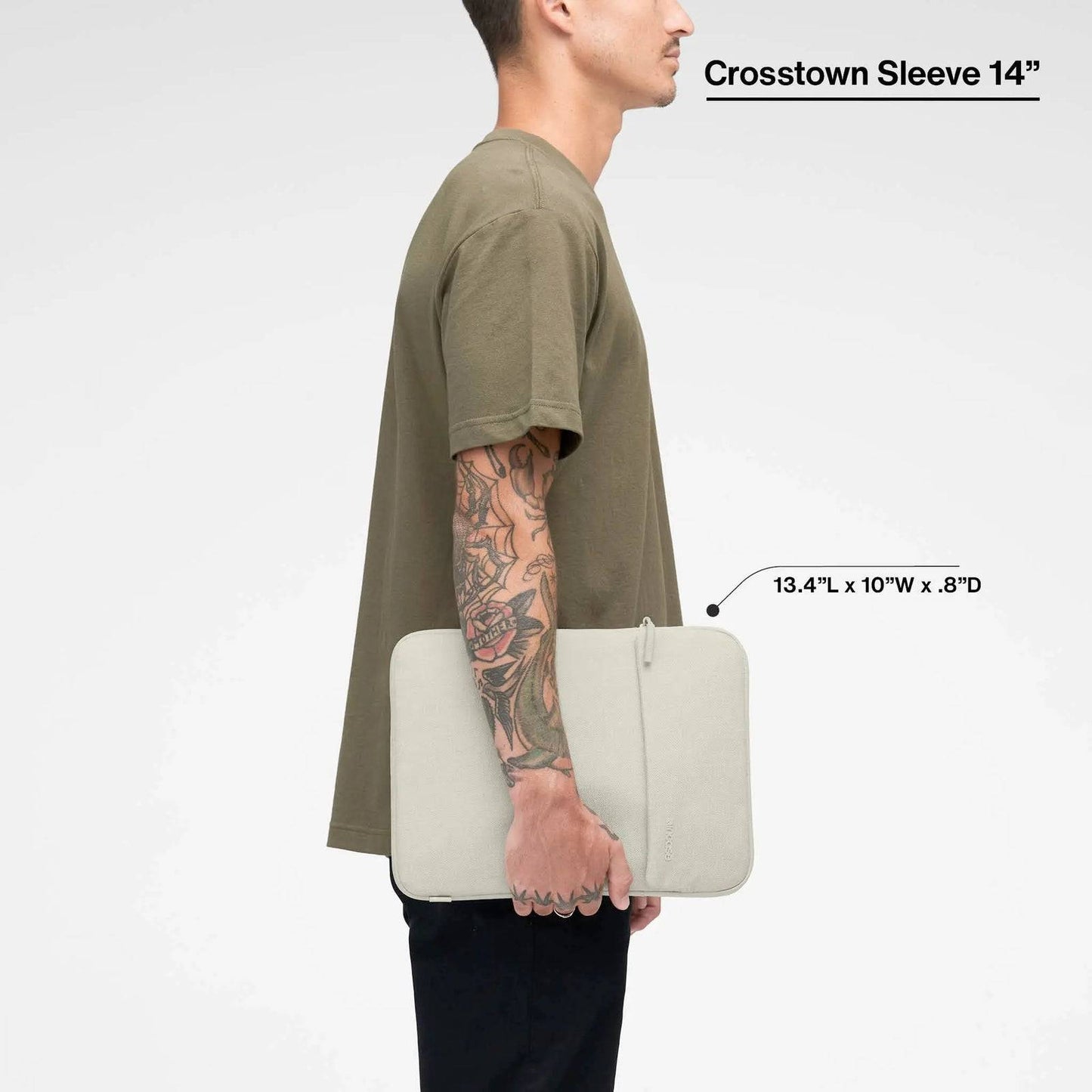 INCASE Crosstown Sleeve with Woolenex for 14-inch Laptop - Limestone