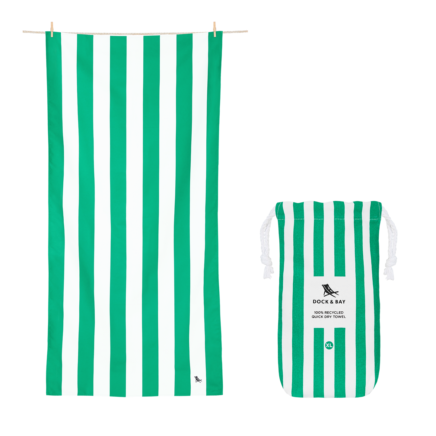 Cancun Green XL Beach Towel by Dock & Bay