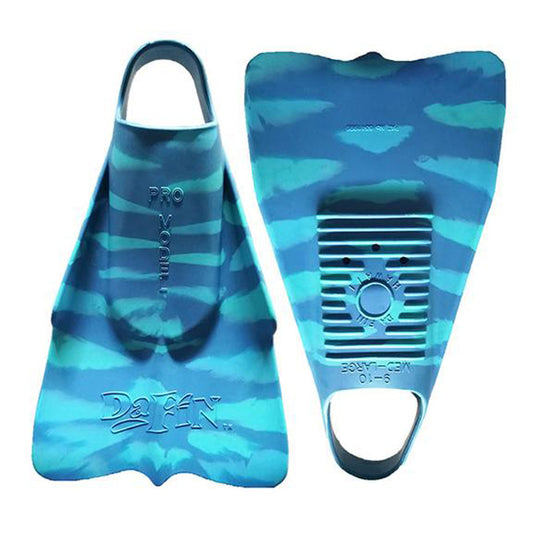 Zak Noyle Ocean Blue DaFin swimming fins with striped pattern