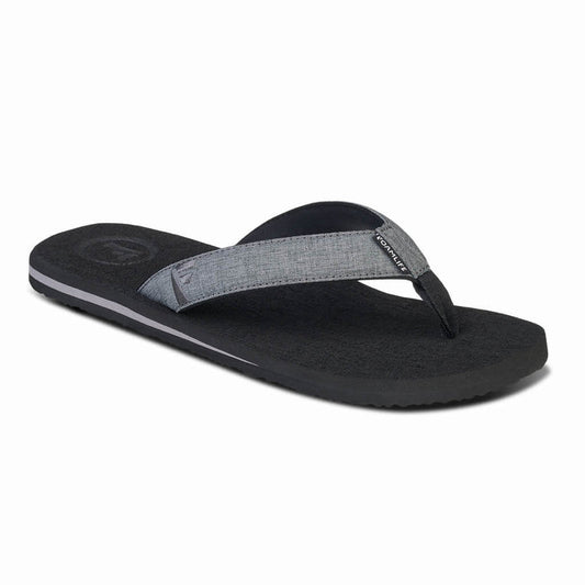 FoamLife Sharp men's black flip flop with soft strap and cushioned sole.