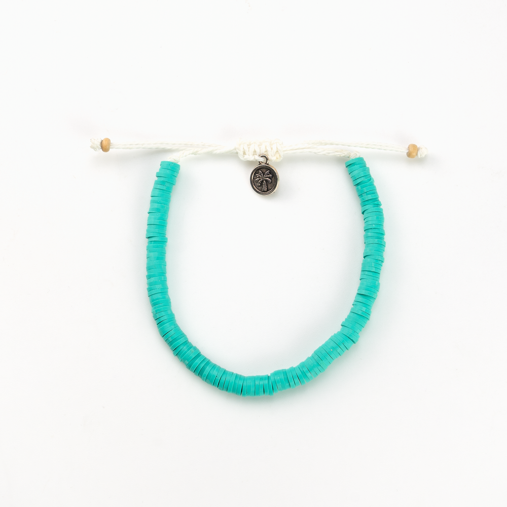 Turquoise Pineapple Island bracelet FIM-003 with adjustable white cord.