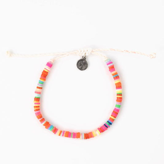 Colorful Pineapple Island Bracelet FIM-022 with adjustable cord and charm.