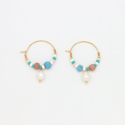 GIADA PECAHAN WIRE HOOP EARRINGS