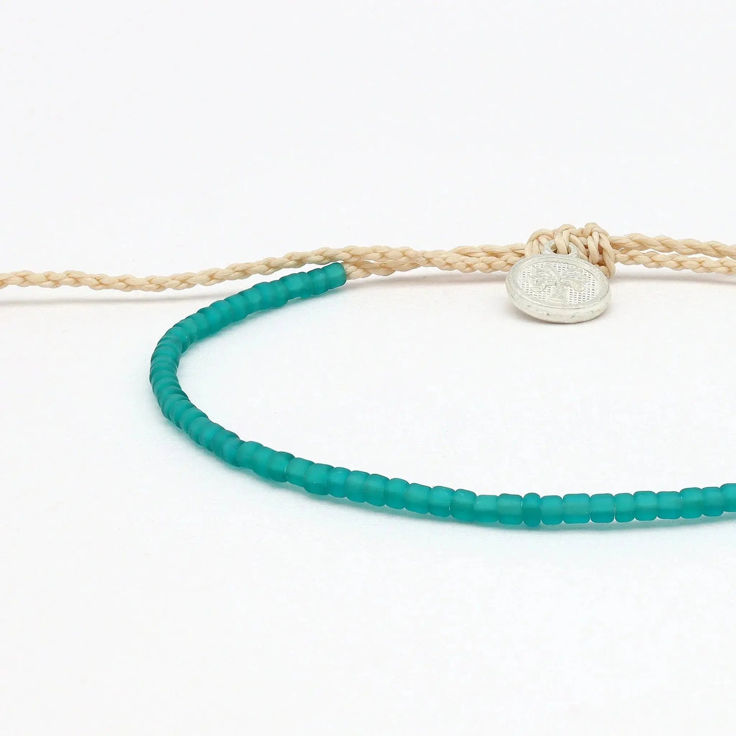 Ka'anapali Frosted Glass Beaded Anklet Set