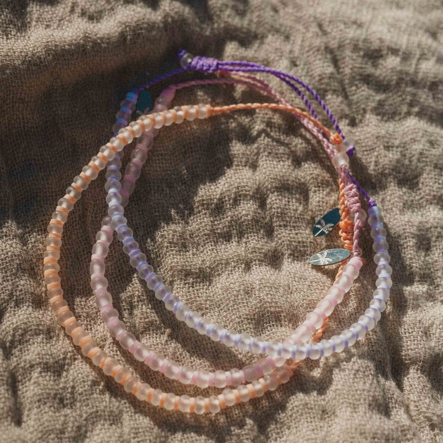 Marley Glass Beaded Anklet Set