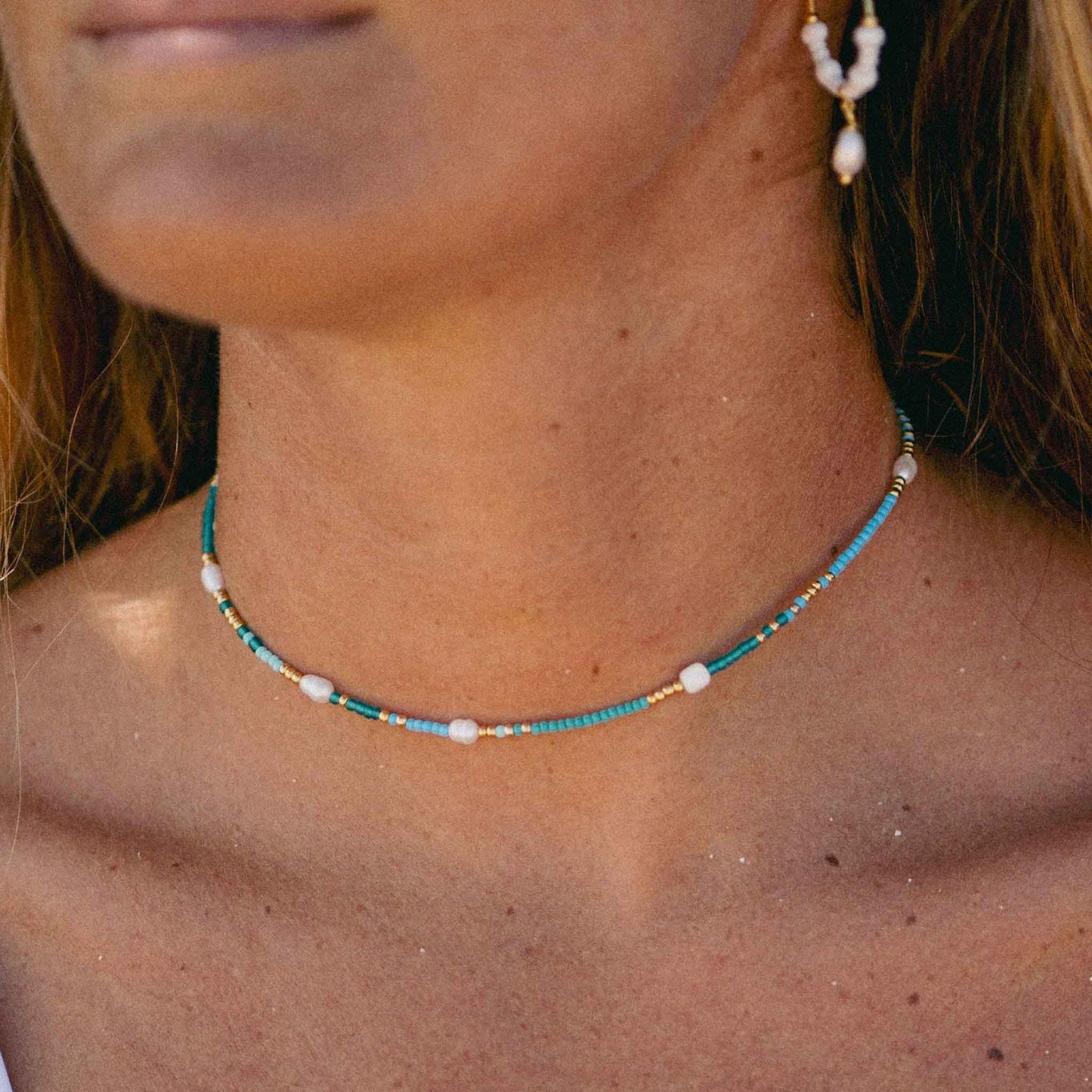 Giada Cinta Pearl Beaded Surf Necklace