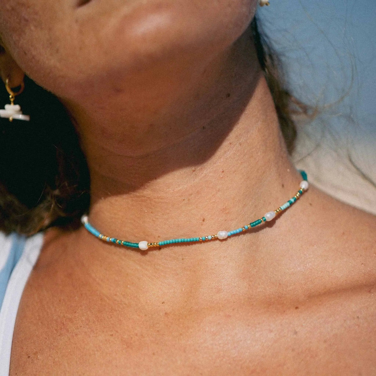 Giada Cinta Pearl Beaded Surf Necklace