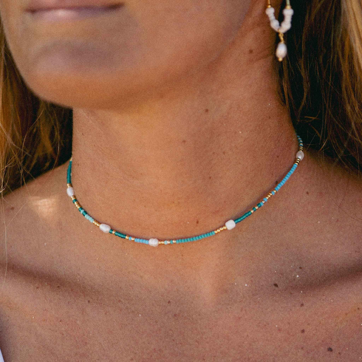 Giada Cinta Pearl Beaded Surf Necklace