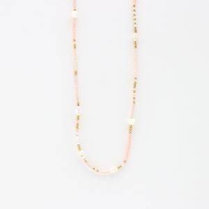 Pineapple Island Giada Cinta Pearl Beaded Surf Necklace - Pink