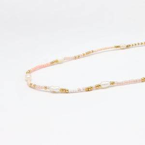 Pineapple Island Giada Cinta Pearl Beaded Surf Necklace - Pink
