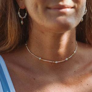 Pineapple Island Giada Cinta Pearl Beaded Surf Necklace - Pink