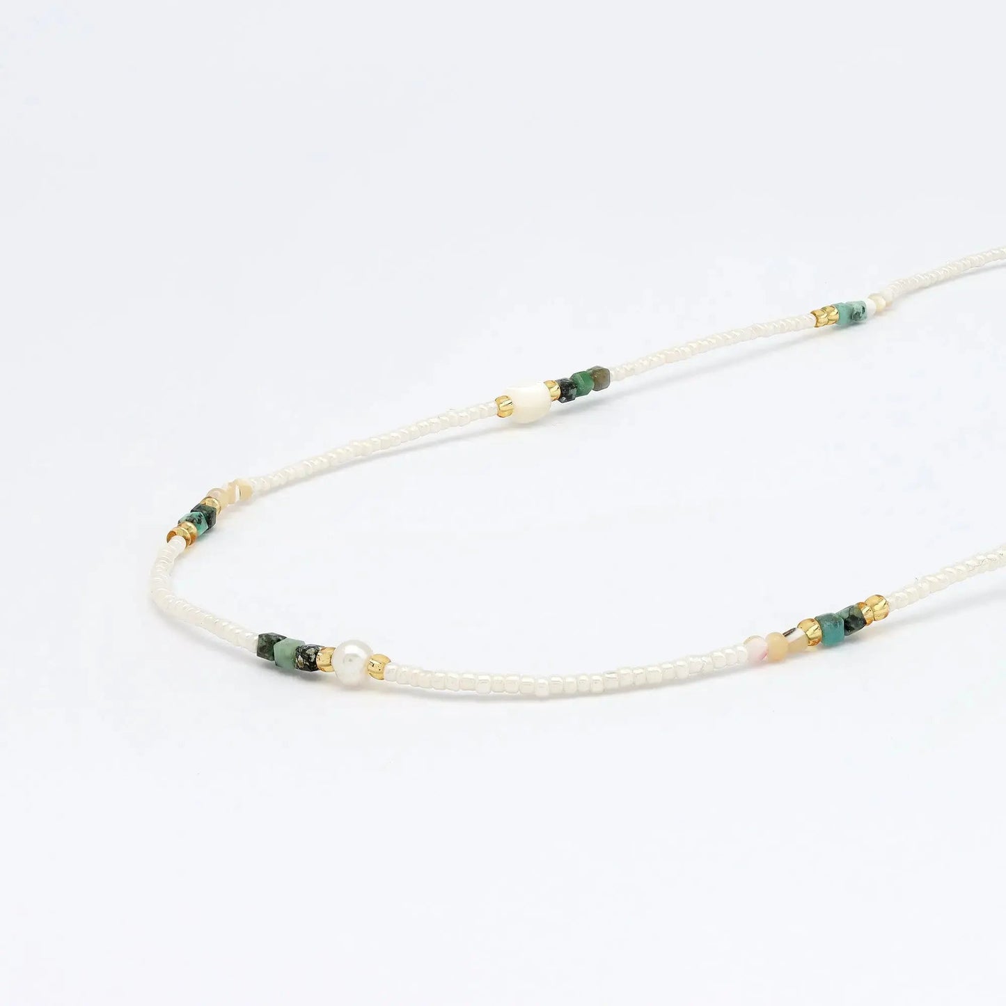 Giada Pelita Beaded Necklace with Natural Elements