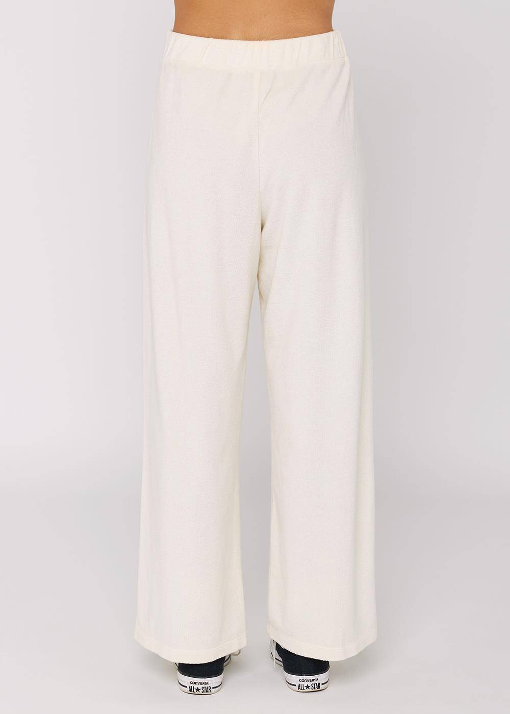 Sisstrevolution Sofia Pant in Sea Salt, back view of comfortable white ladies trousers.