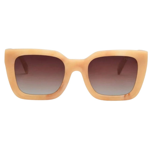 I-Sea Alden Polarized Sunglasses in Dolce De Leche with square frame.