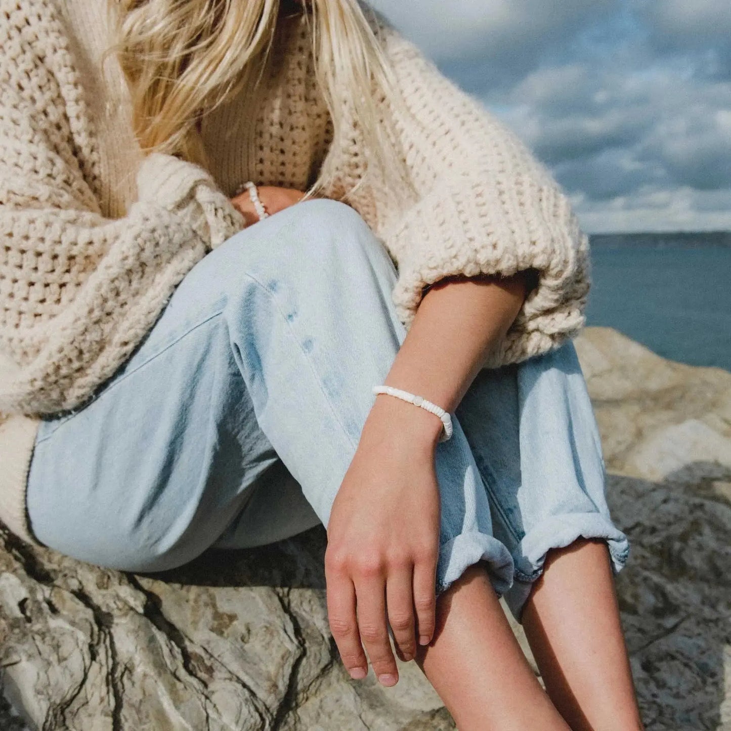 Madasari Beach Mother of Pearl Bracelet with Adjustable Cord