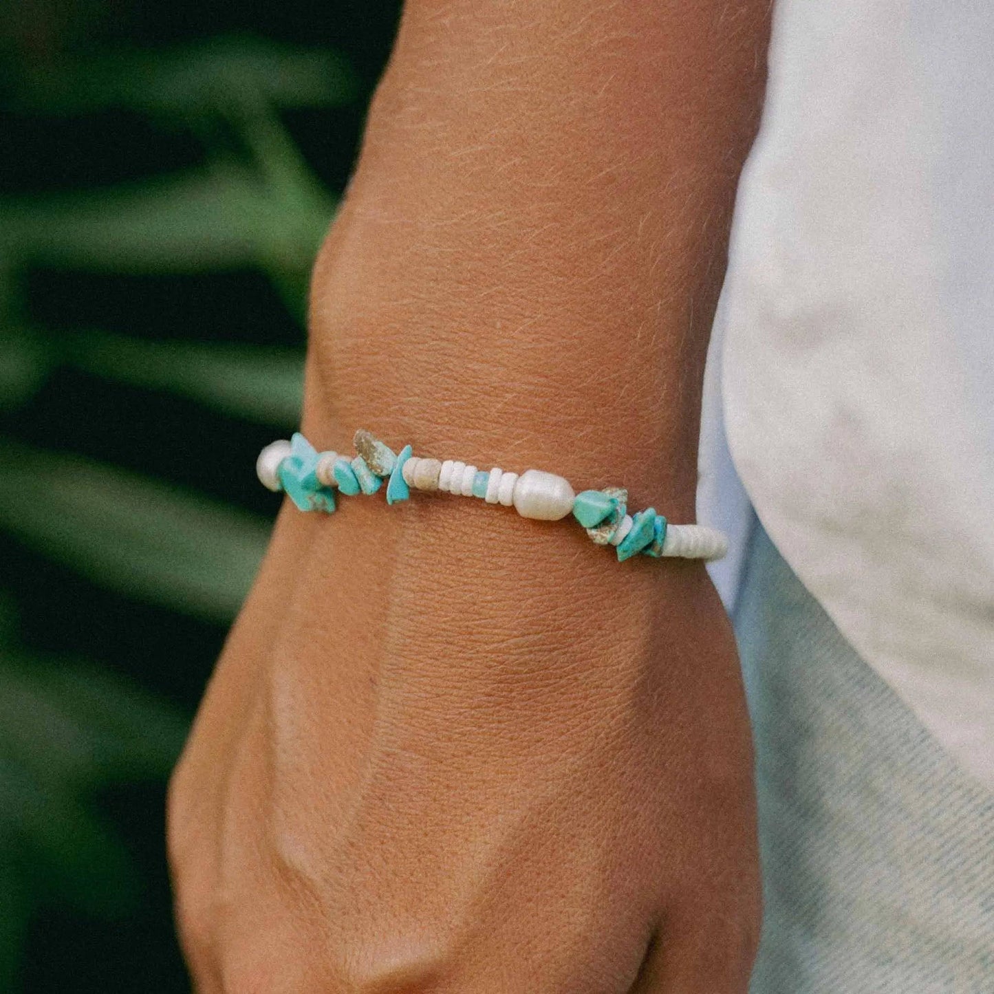 Natural Stone and Pearl Bracelet Set by Pineapple Island