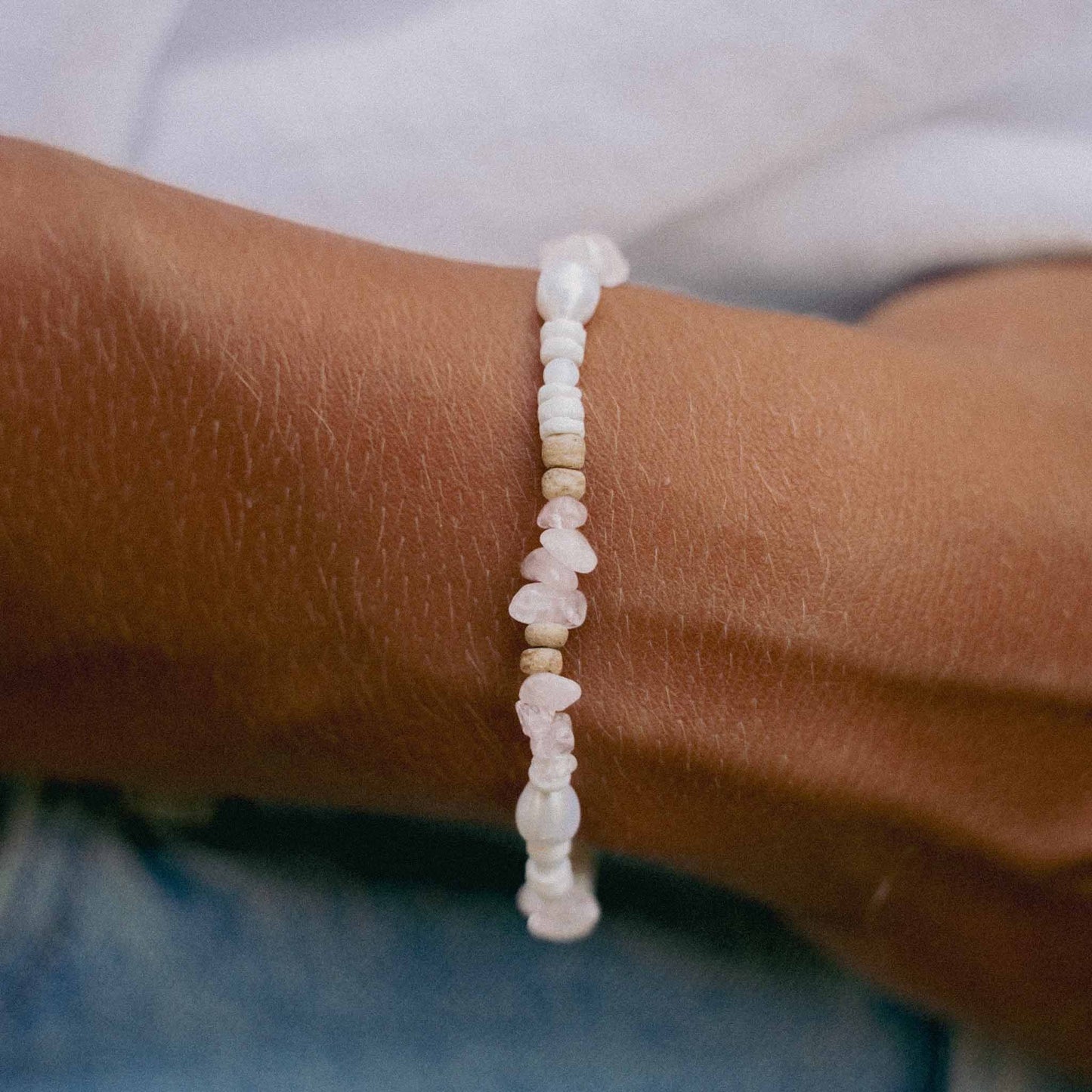 Natural Stone and Pearl Bracelet Set by Pineapple Island