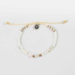 Pineapple Island Love is Here Natural Stone, Pearl & Shell Anklet - Moonstone