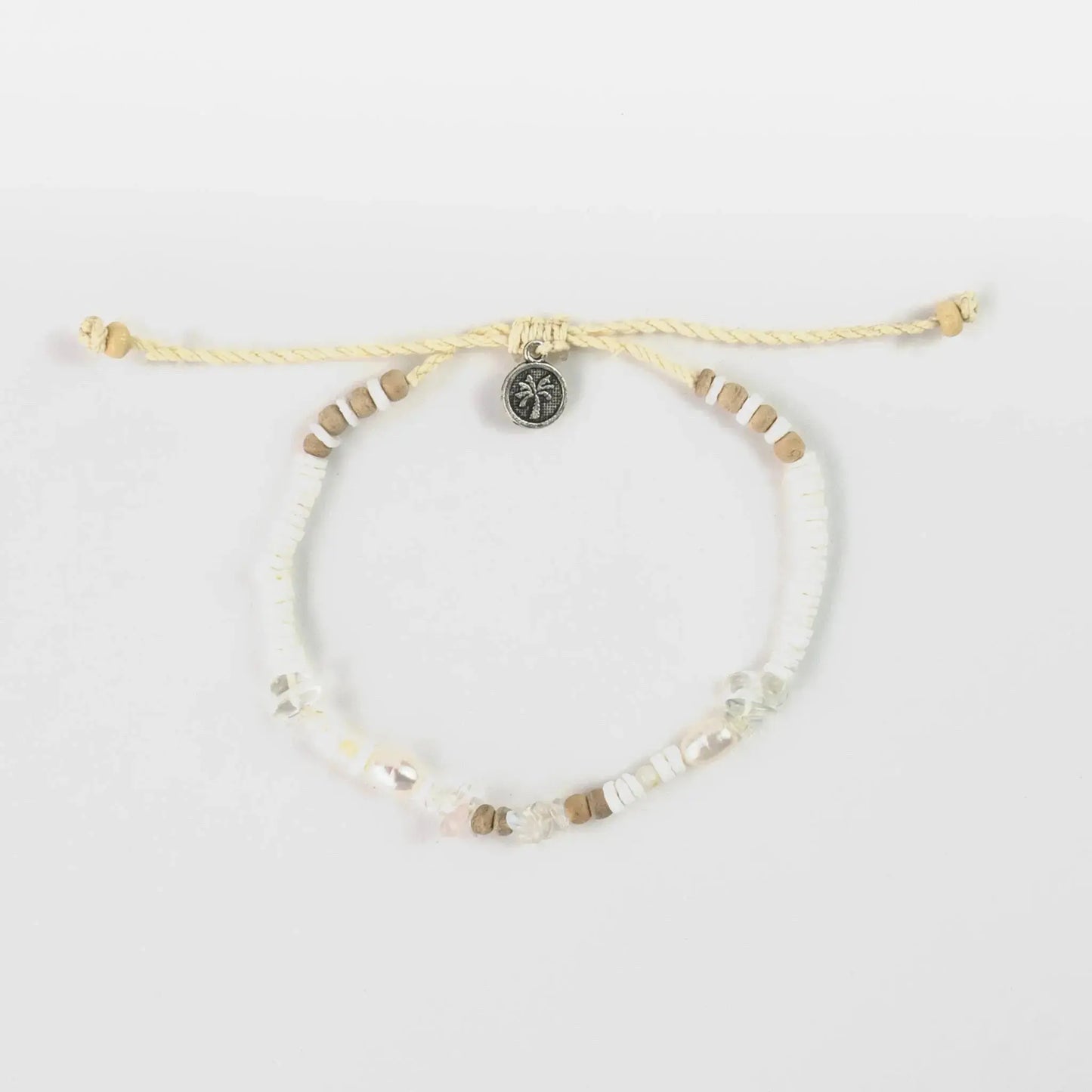 Love is Here Natural Stone, Pearl & Shell Anklet Set