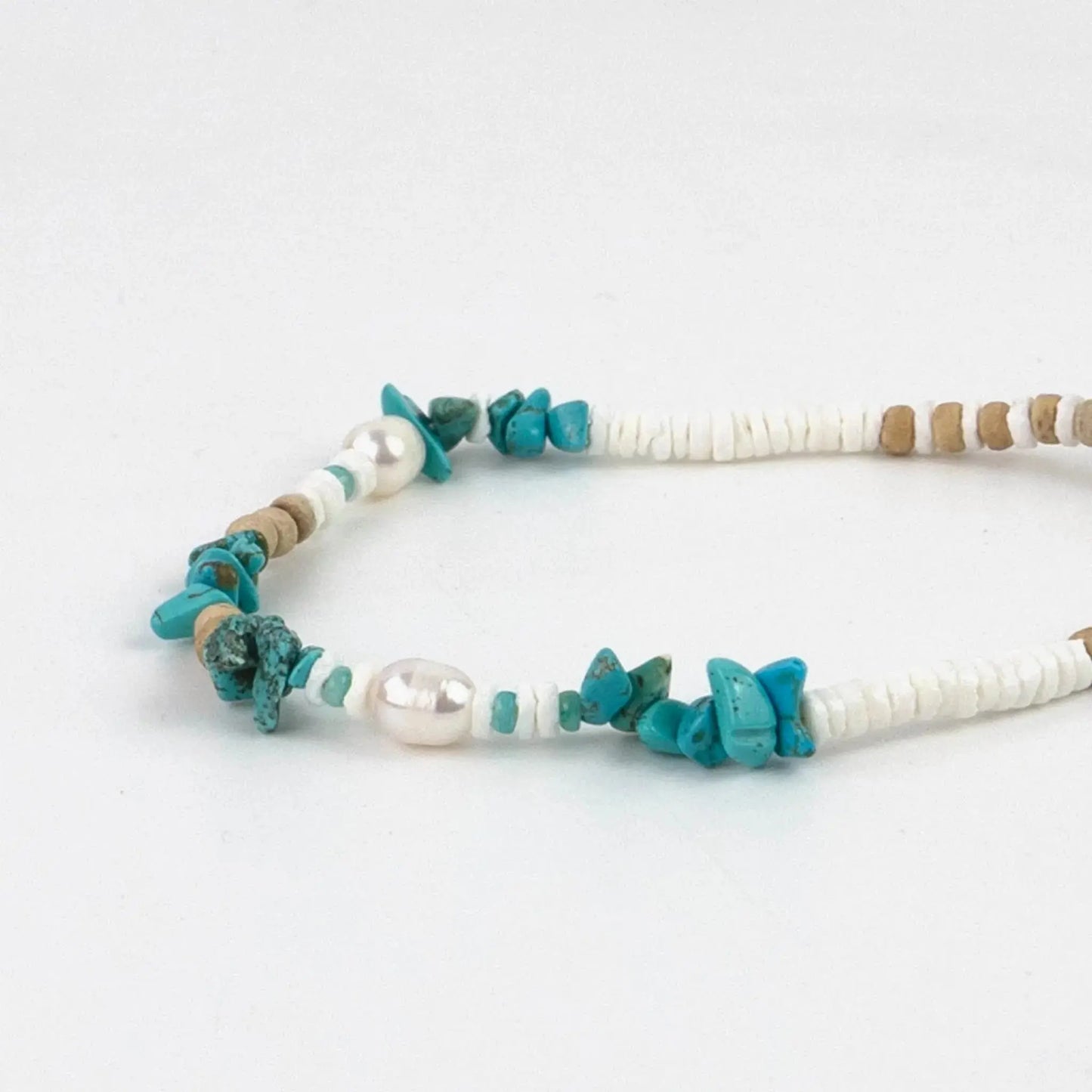 Love is Here Natural Stone, Pearl & Shell Anklet Set