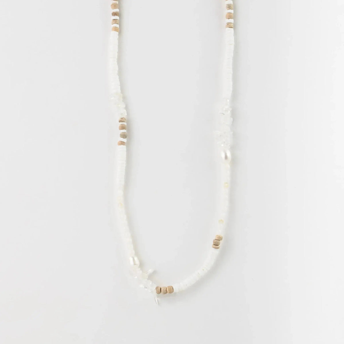 Love is Here Natural Stone, Pearl & Shell Necklace