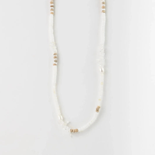 Love is Here Natural Stone, Pearl & Shell Necklace