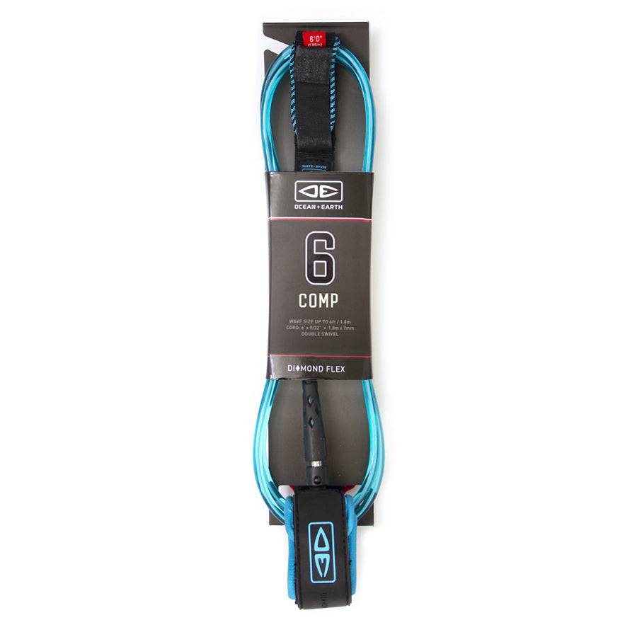 Diamond Flex Comp Surfboard Leash - 6ft Performance