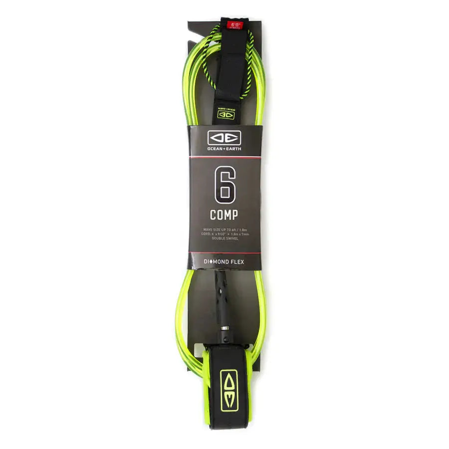 Diamond Flex Comp Surfboard Leash - 6ft Performance