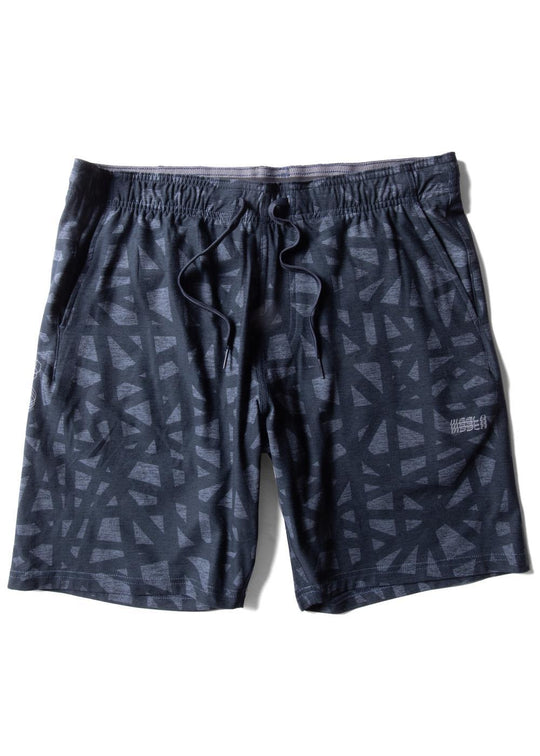 Vissla Comp Lite Eco 18-inch elastic walkshort in grey heather, front view.