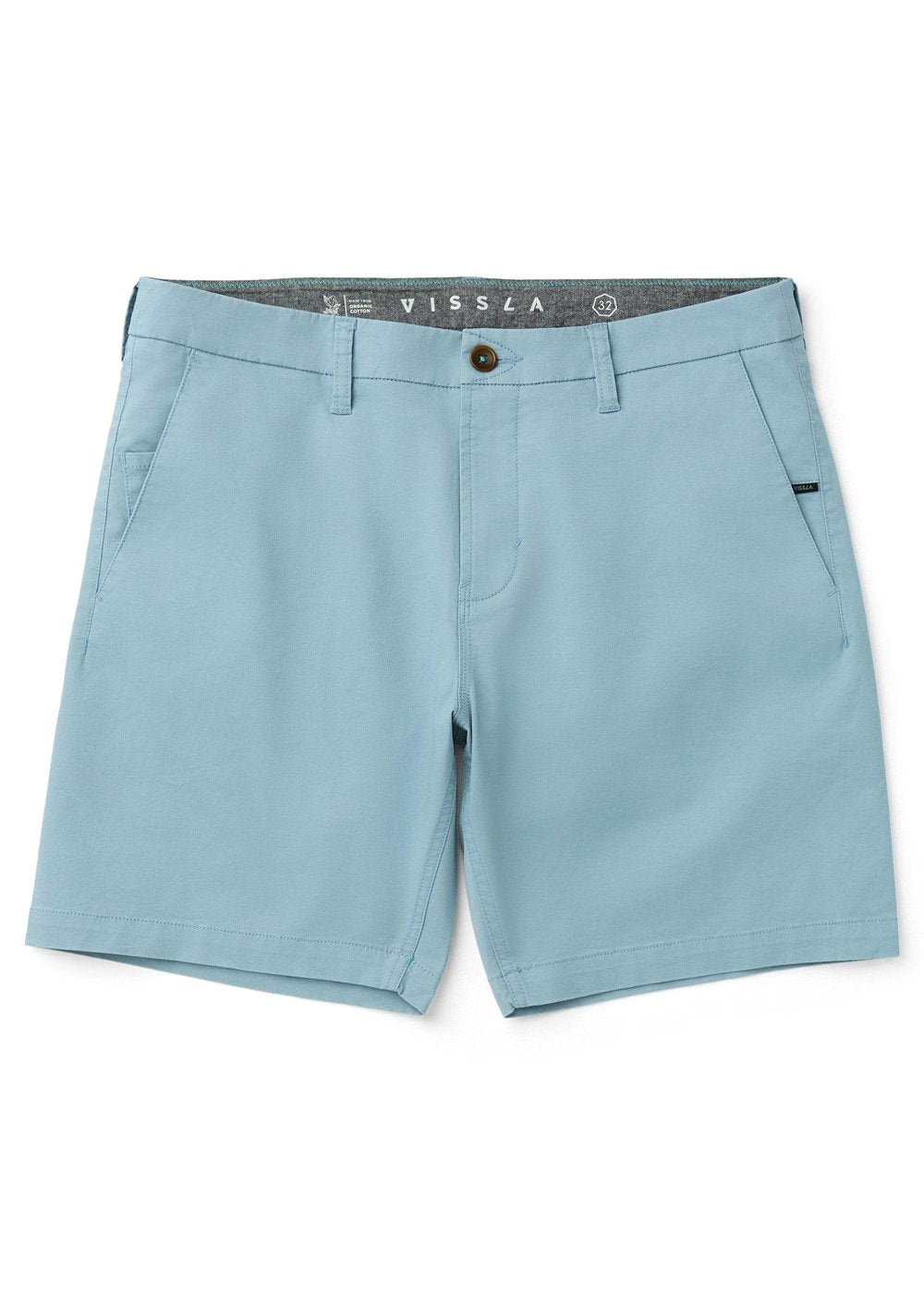 Vissla No See Ums Eco 18" Walkshort in dusk blue, front view.