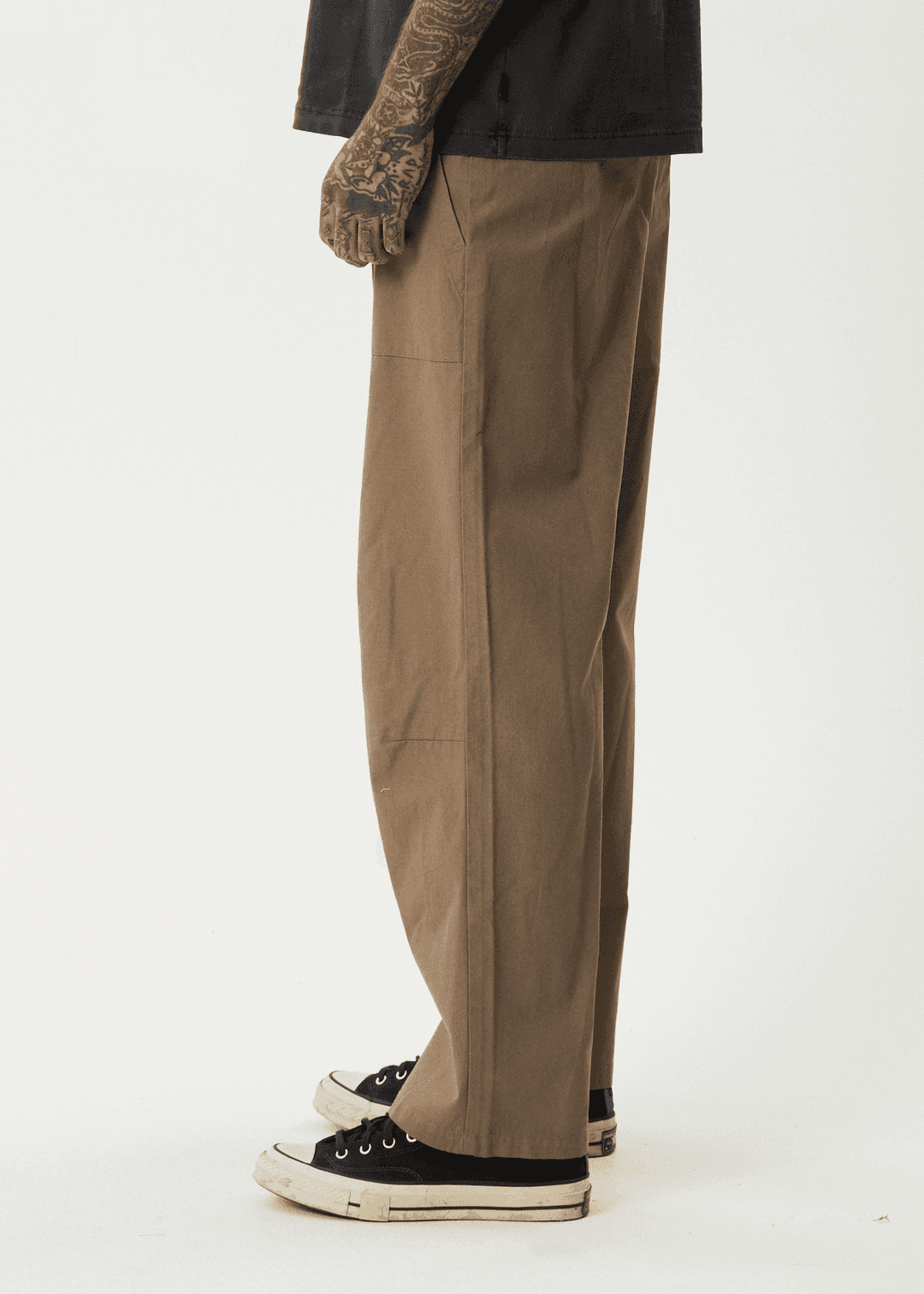 AFENDS Glider Pleated Pant - Fossil