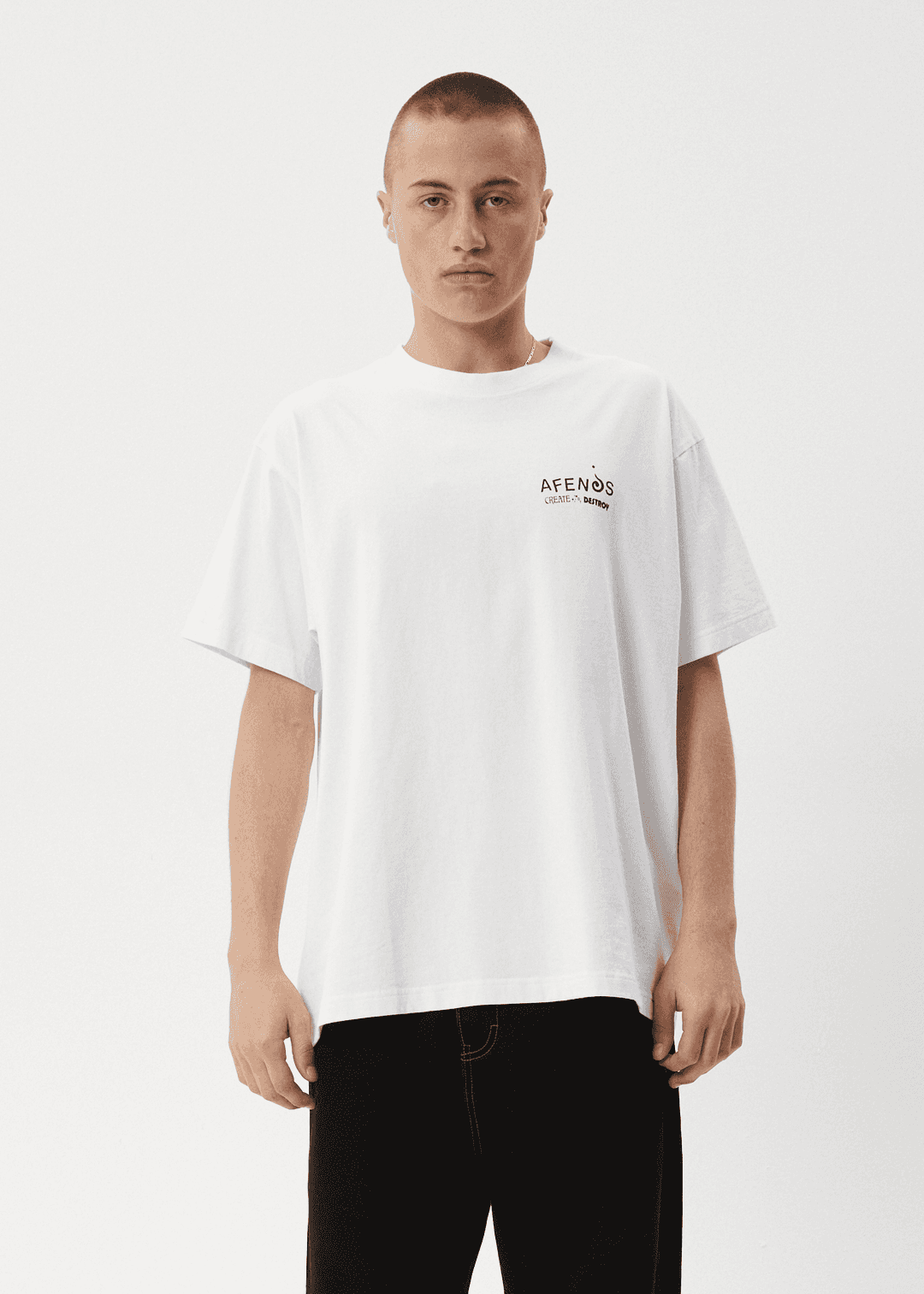 AFENDS Mind Over Heavyweight Boxy Tee - White