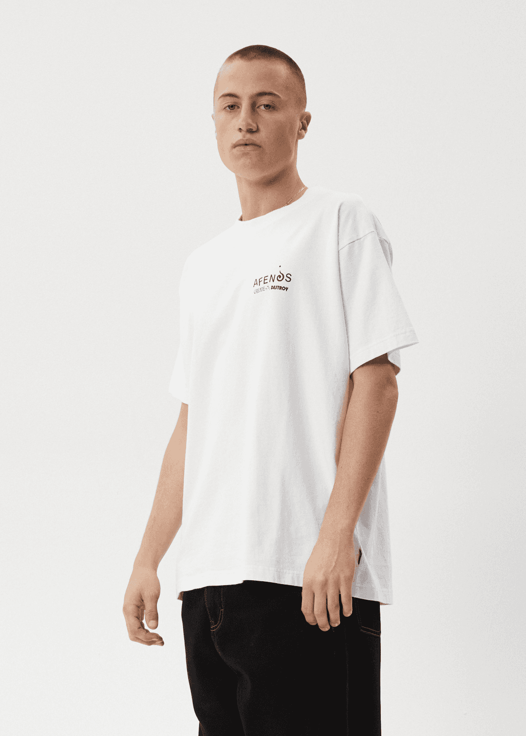 AFENDS Mind Over Heavyweight Boxy Tee - White