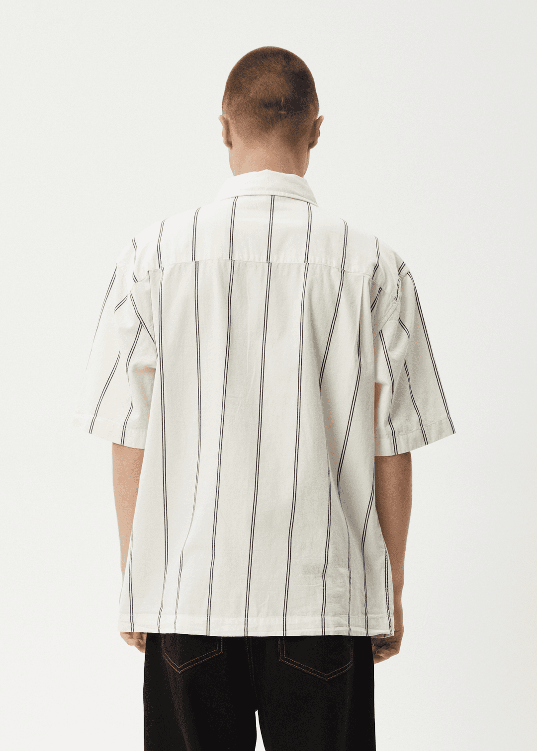 AFENDS Fineline Short Sleeve Shirt - Limestone
