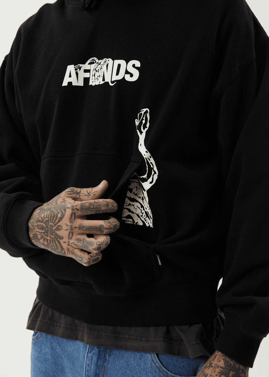 AFENDS Tread Boxy Hoodie - Black