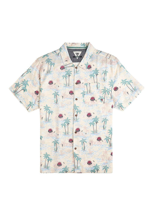Vissla Tropical Ss Shirt - PHA, front view with vibrant tropical print.