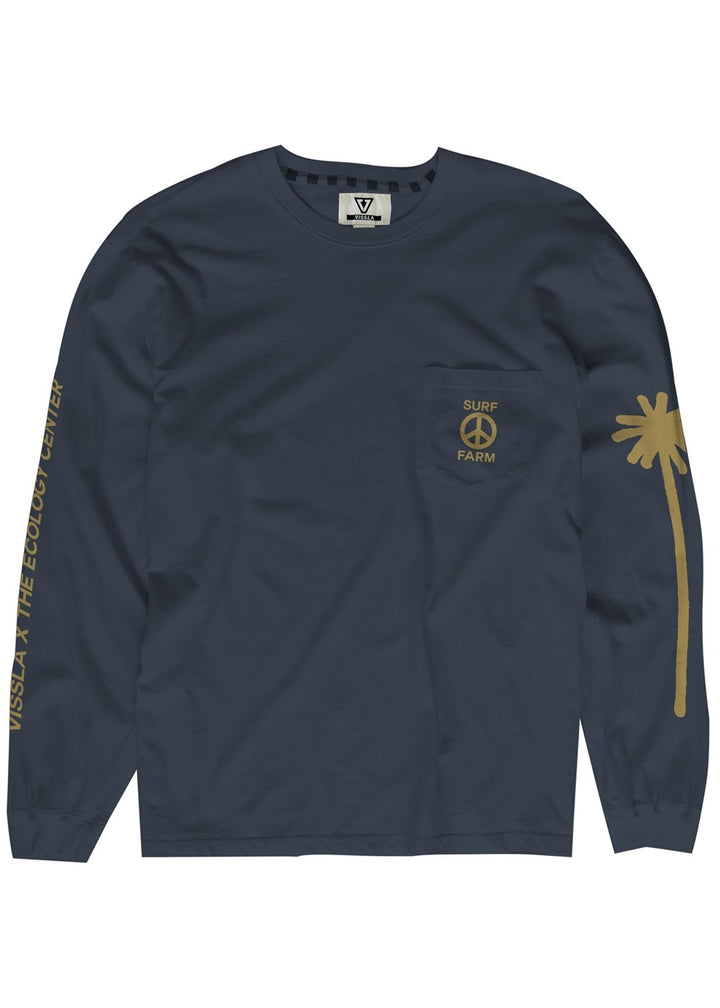 Vissla Ecology Center Surf Farm LS Pocket Tee- Navy