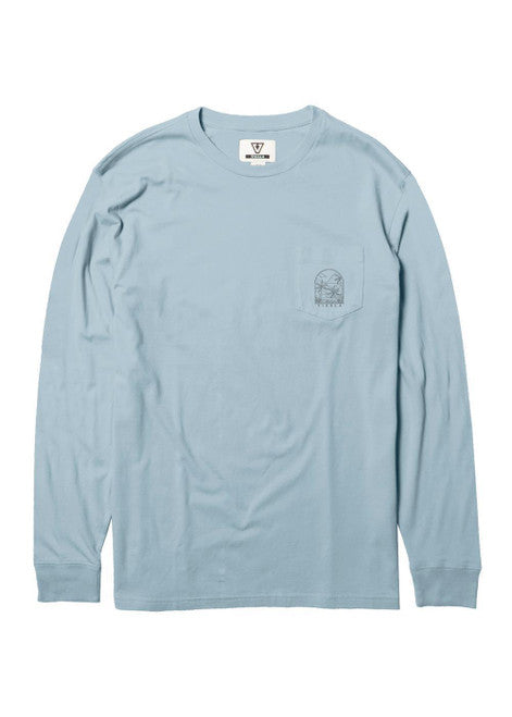 Vissla Bluffs LS PKT Tee - Ice Blue