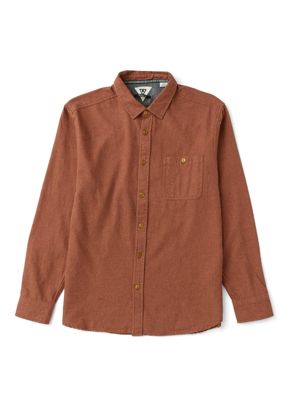 Back view of Vissla Go To Shirt in grey heather, long sleeve design.
