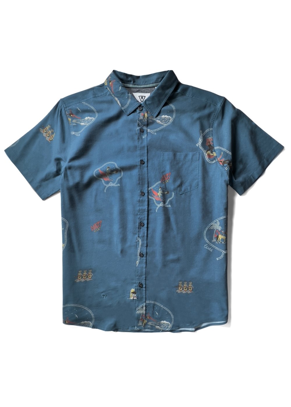 Vissla Soren Wavy West Eco Ss Shirt - Tidal blue