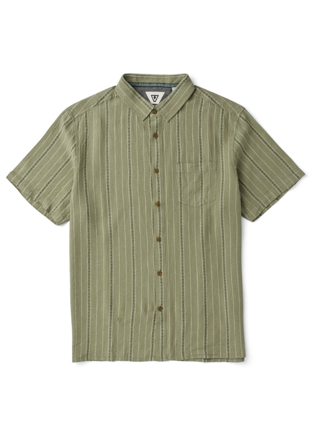 Vissla Linen Pin Shirt in Sage