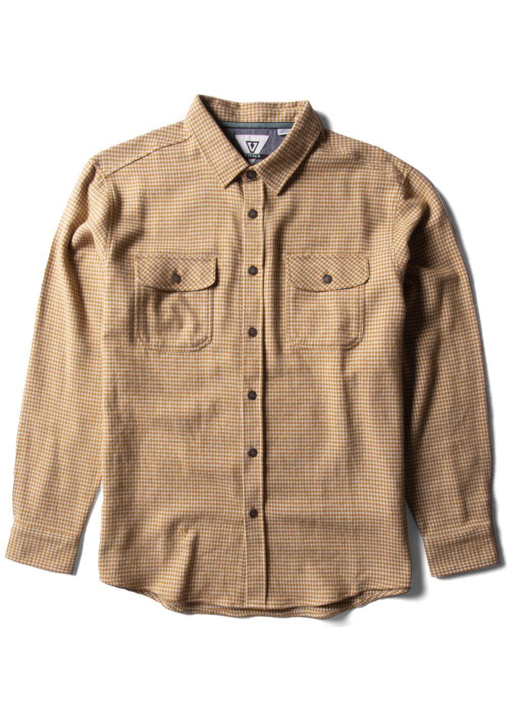 Vissla Central Coast Eco LS Flannel in Phantom, front view.