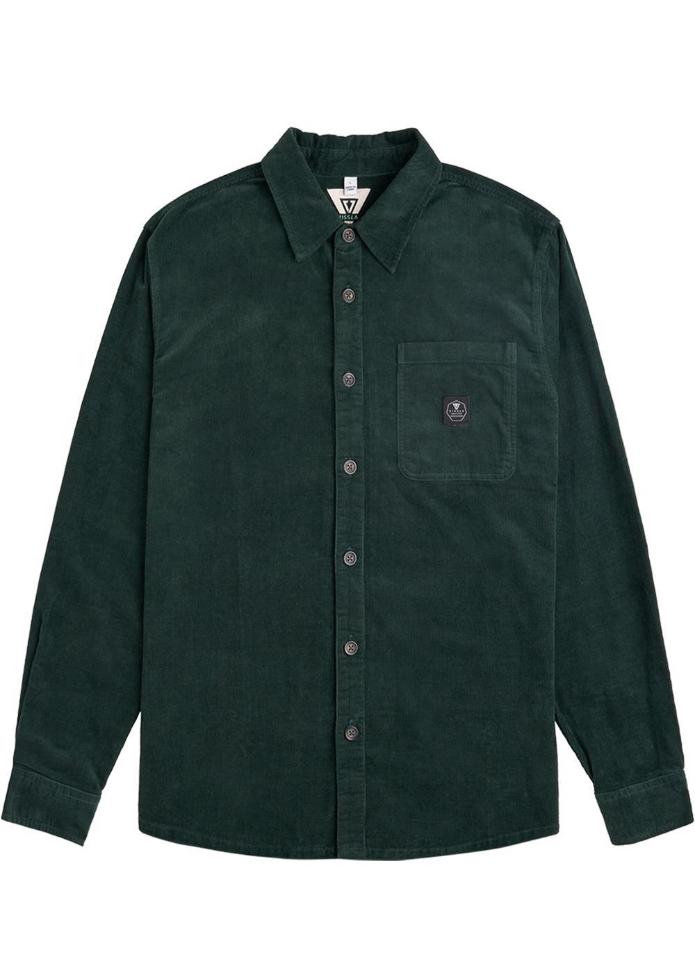 Back view of Vissla Doheny Woven Shirt in java color, long sleeve design.