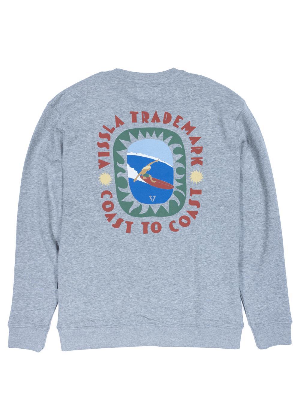 Vissla Coastal Life Eco Fleece Crewneck in Black Heather