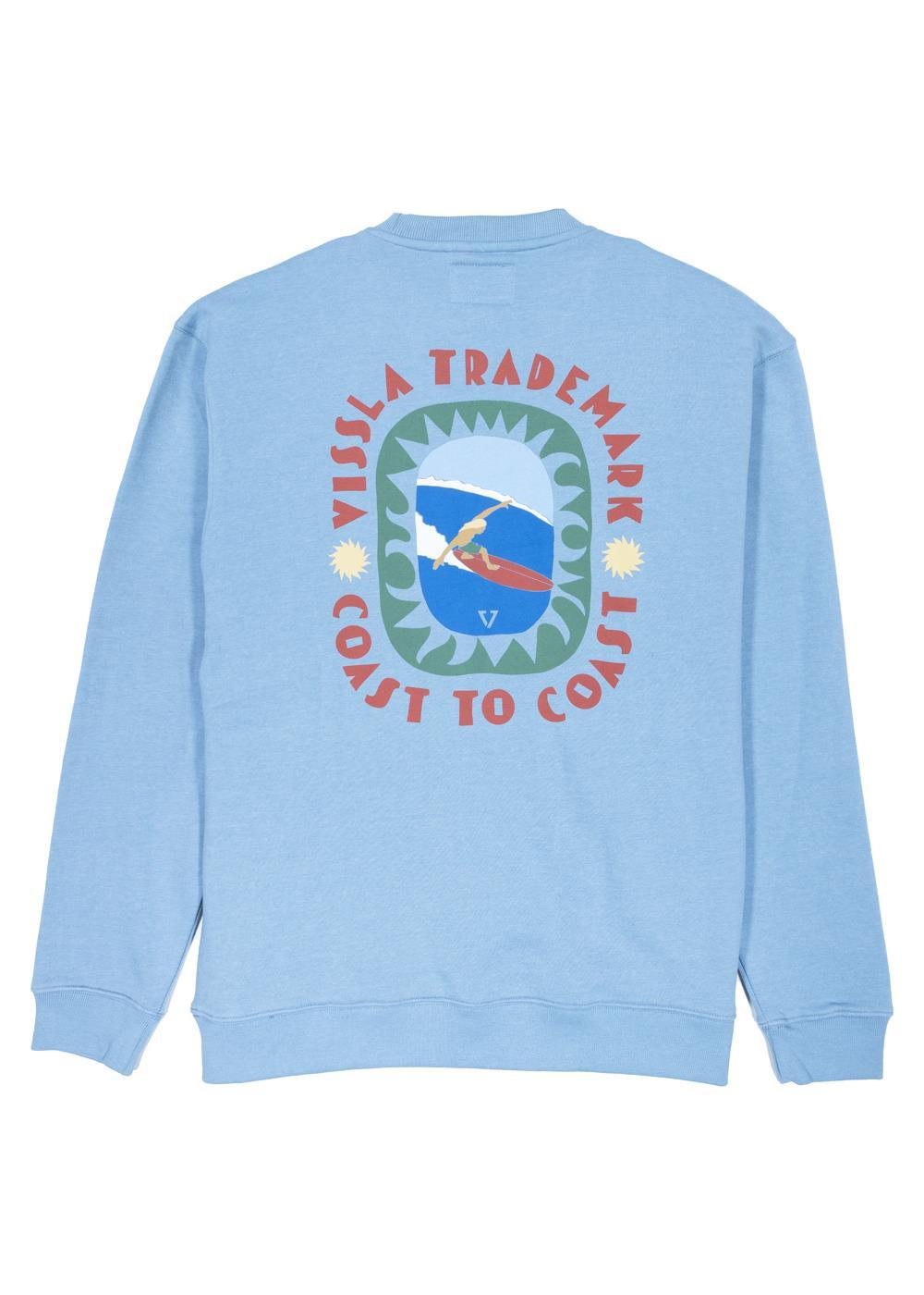 Vissla Coastal Life Eco Fleece Crewneck in Black Heather