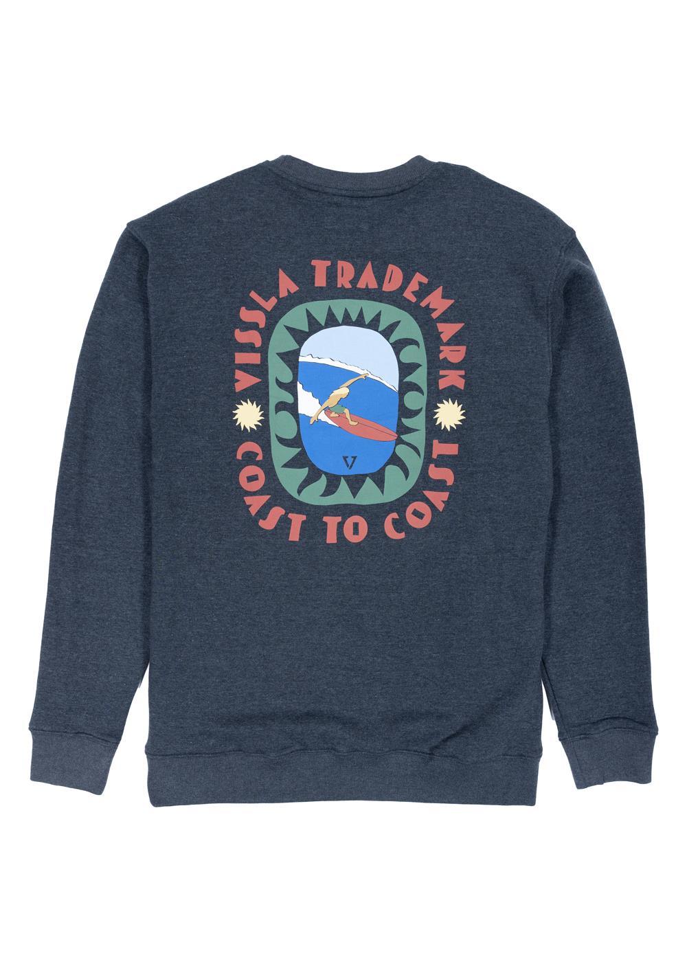 Vissla Coastal Life Eco Fleece Crewneck in Black Heather