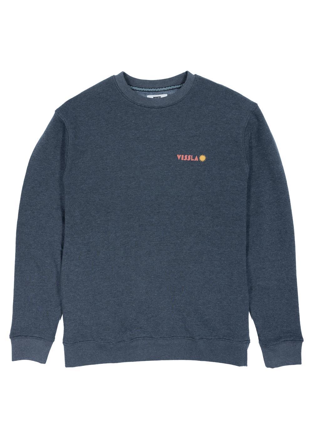 Vissla Coastal Life Eco Fleece Crewneck in Black Heather, view 2