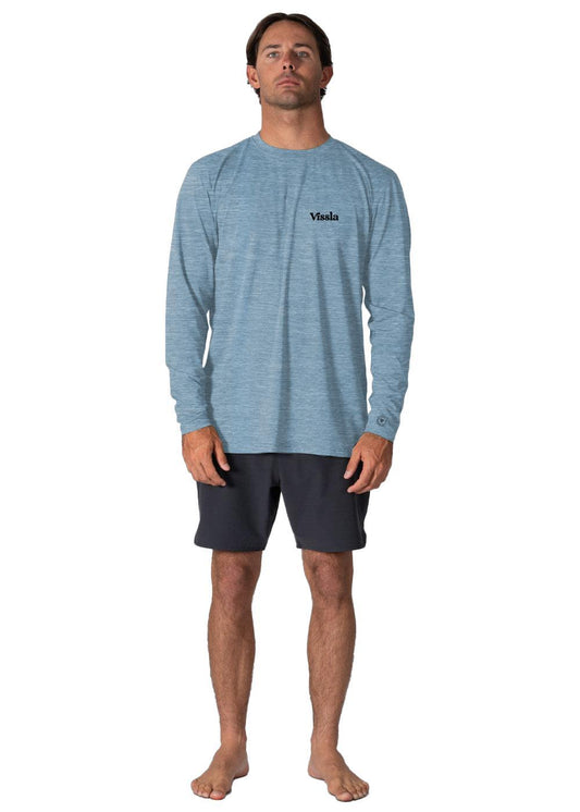 Vissla Pro Comp Ls Sun Shirt in Faded Denim