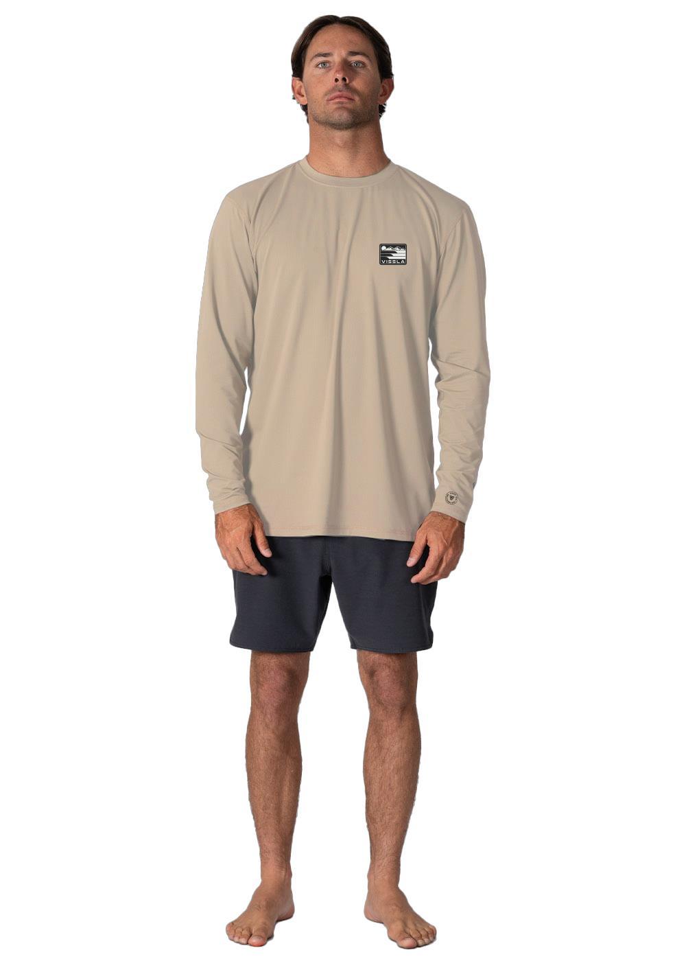 Vissla Pro Comp Ls Sun Shirt in Faded Denim